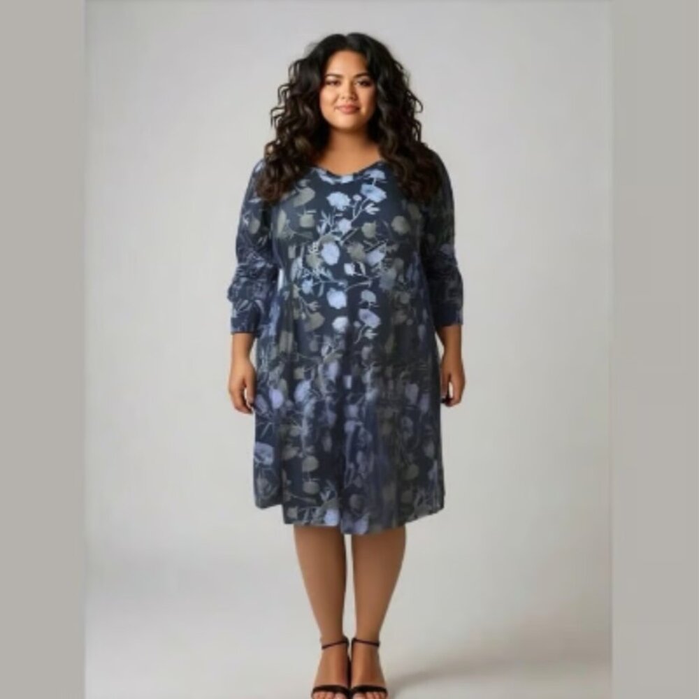 Lularoe AVA 2XL V-neck Mutton Long Sleeve Dress NWT